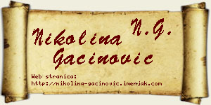 Nikolina Gaćinović vizit kartica